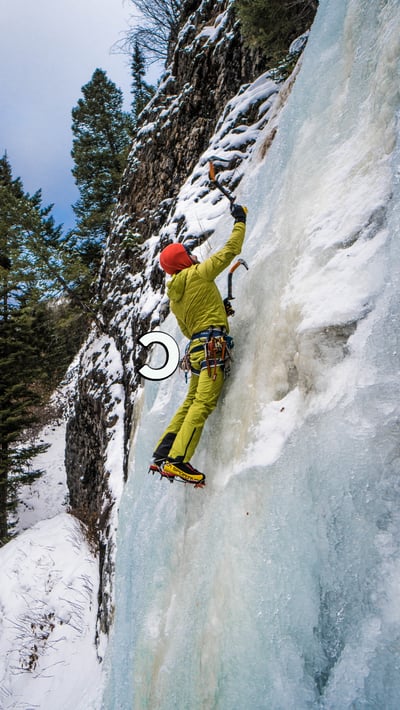 Reverse C Ice Climbing