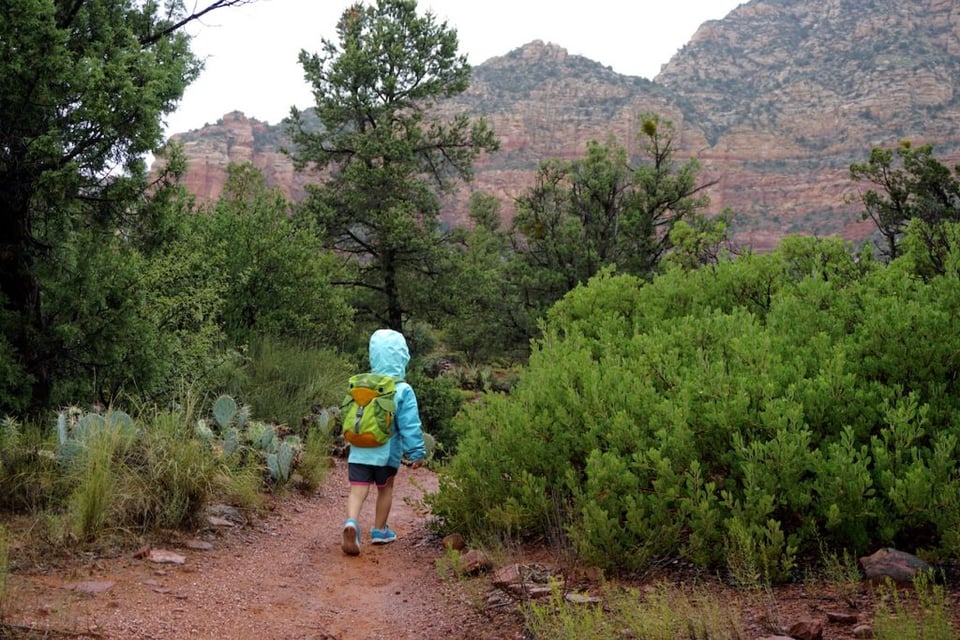 A Deuter Kikki kid starting down the road to adventure