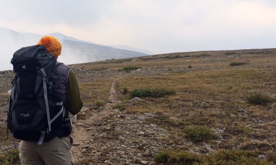 First steps on Froze-to-Death Plateau. Photo by Vasu Sojitra.