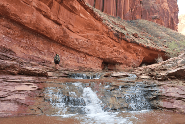 Desert Adventure on a waterfall in Utah. 